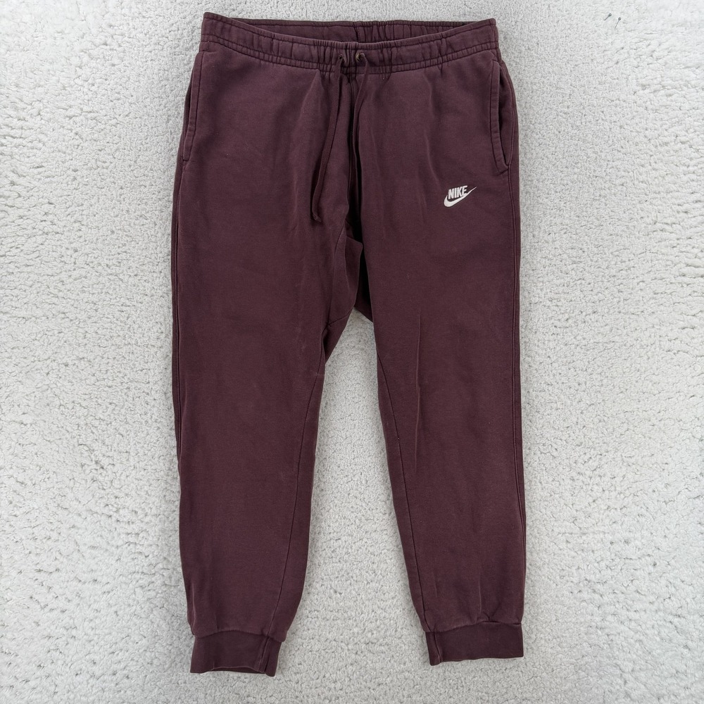 Nike Sweatpants Mens Large Purple Fleece Jogger Pants Elastic Waist Pockets Gym